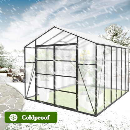 Gain Height Windproof Aluminum Greenhouse With Raised Base