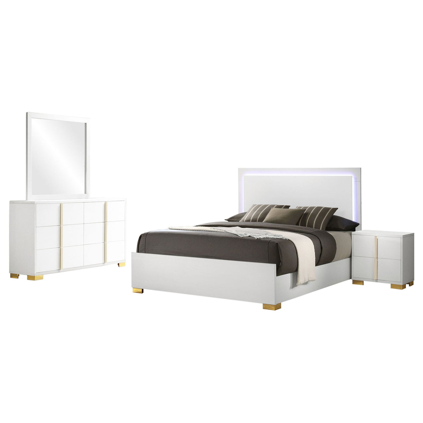 Jeremiah - 4 Piece Bedroom Set With LED Headboard