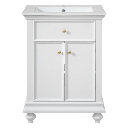 Modern Bathroom Vanity With Tip-Out Drawer And Soft-Close Hinges