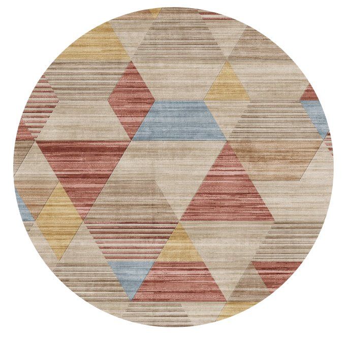Rabbit - 41" X 41" Washable Non - Slip Round Rug - Ivory Multi