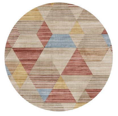 Rabbit - 41" X 41" Washable Non - Slip Round Rug - Ivory Multi