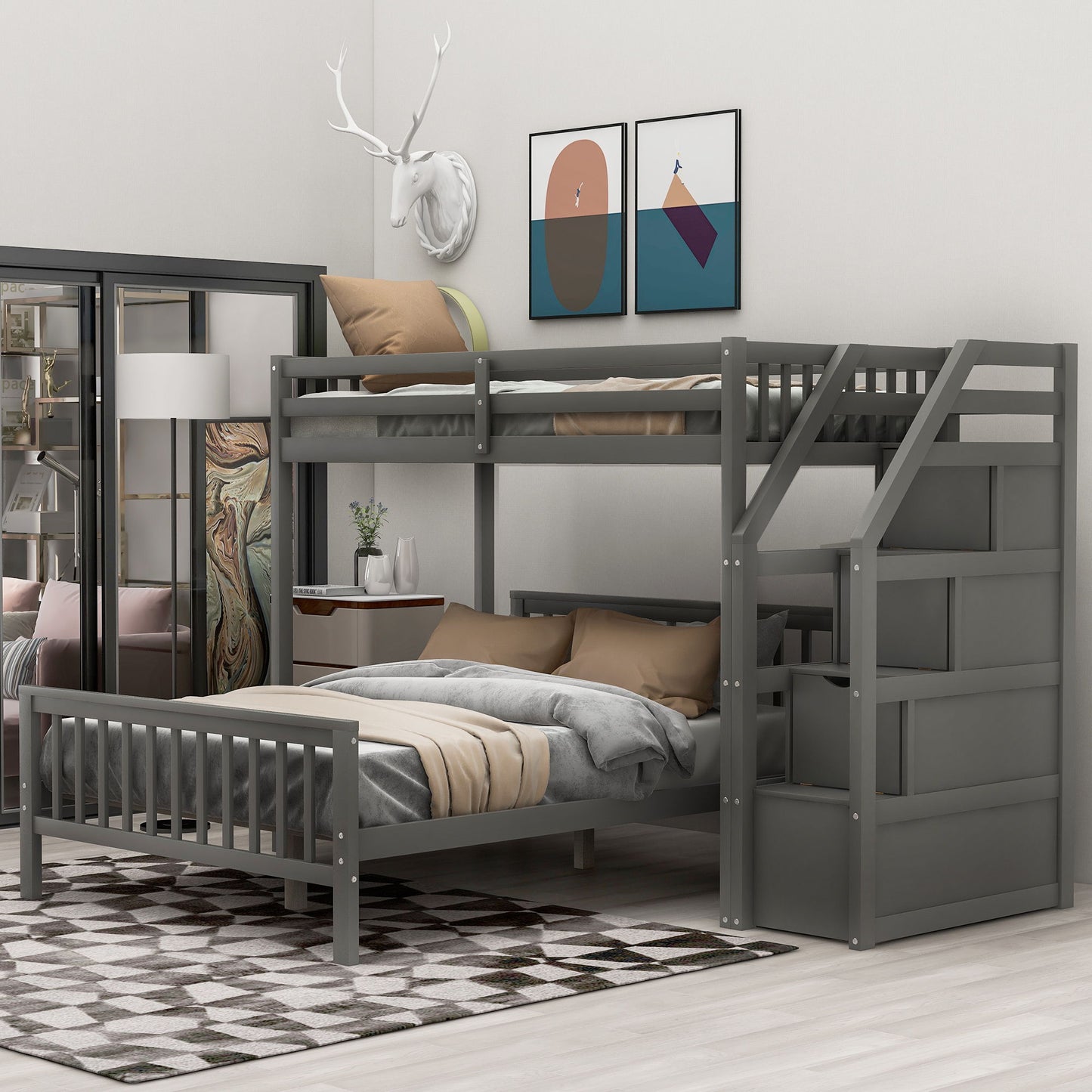 Loft Bed With Staircase And Storage