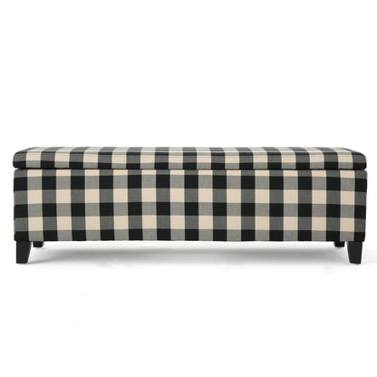 Contemporary Storage Ottoman With Seating And Storage - Black