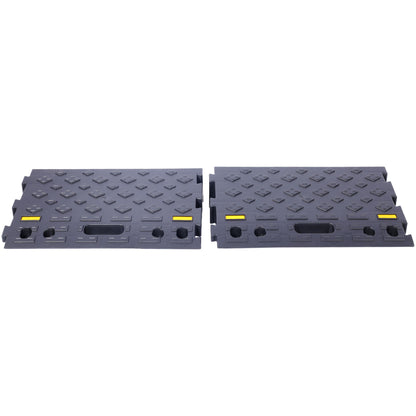 Heavy Duty Plastic 4" High Portable Automotive Curb Ramp For Cars & Wheelchairs Interlocking Design - Black
