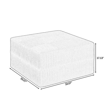 Modern Minimalist Ottoman Sofa Compressed Sectional Corduroy Couch Sleeper