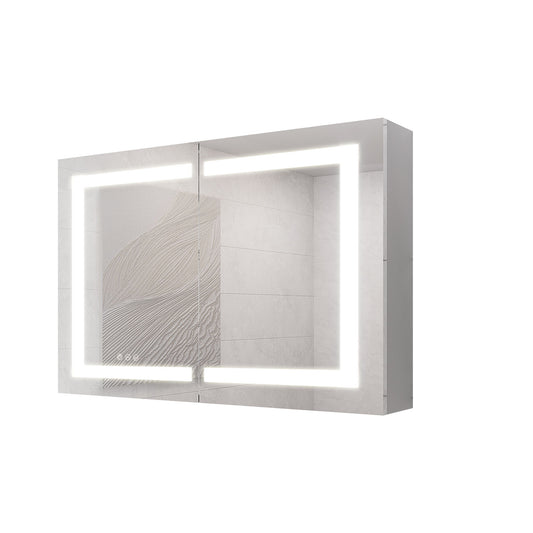 Medicine Cabinet With LED Vanity Mirror, Anti-Fog, Waterproof, Dimmable With Touch Switch