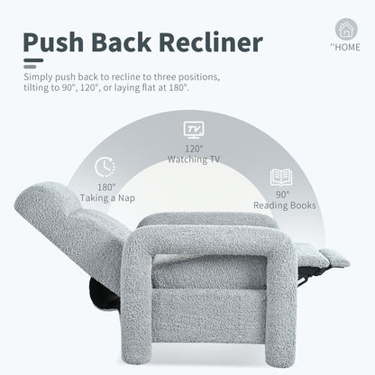 Push Back Recliner Armchair Upholstered Recliner Chair Single Sofa With Adjustable Backrest