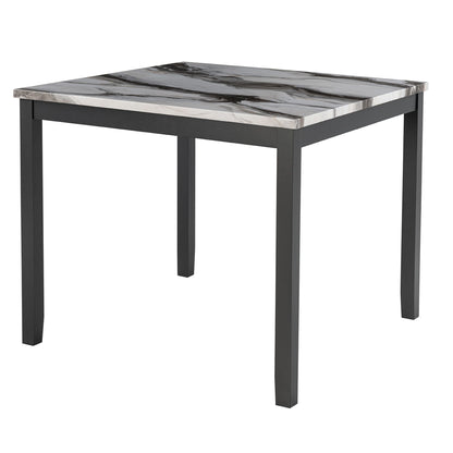 Leoncia - Bar Table And 4 Bar Stools - Espresso / White