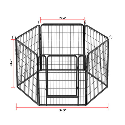 Heavy Duty Metal Playpen With Door, Dog Fence Pet Exercise Pen For Outdoor, Indoor