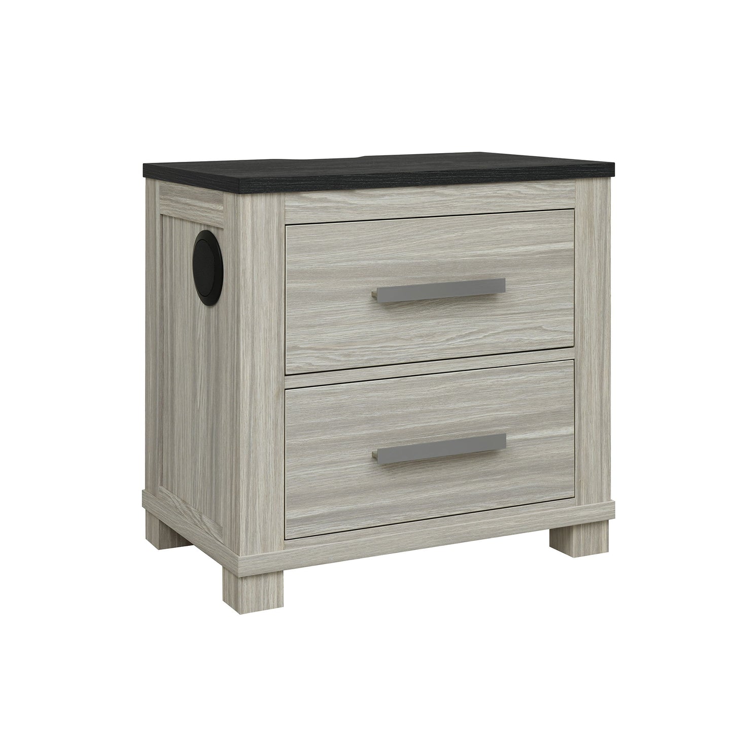 Augusta - Nightstand With Top, 2 Drawers, Block Feet - Beige Brown