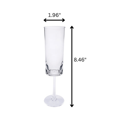 Oval Halo Unbreakable Plastic Champagne Flutes (Set of 4), Acrylic Wedding Mimosas Glasses, 4Oz - Clear