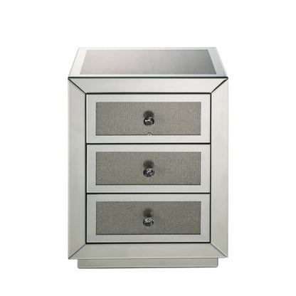 Noralie - Accent Table Mirrored / Faux Dimaonds - Silver