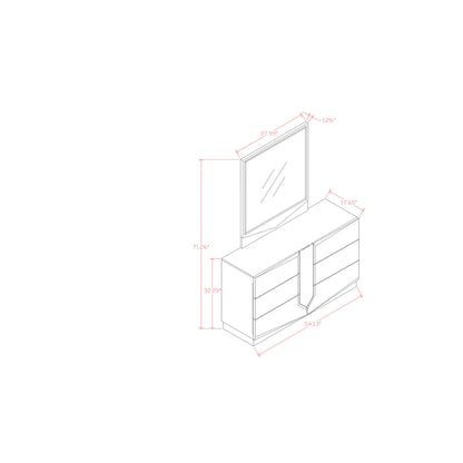 Vios - Zebra High Gloss Dresser - White