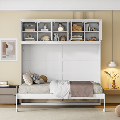 Murphy Modern Bed With Top Cabinets For Space Saving And Comfort