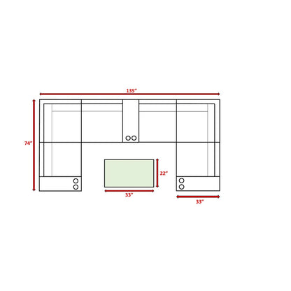 Outdoor Wicker Sectional With Weather Resistant Cushions And Table