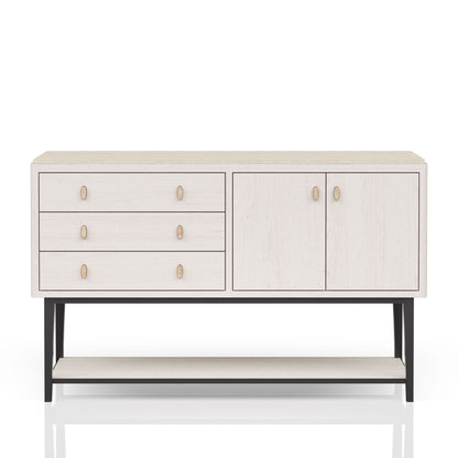 Server With Metal Base - White