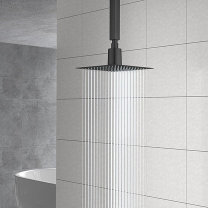 Ultra Thin 8" Square Rain Shower Head 304 Stainless Steel, Wall / Ceiling Mounted