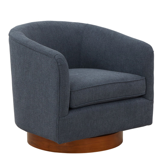 Miramar - Swivel Barrel Chair With Wooden Base
