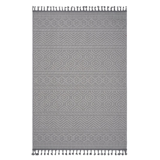 Guros - 6' X 9' Geometric Indoor / Outdoor Area Rug - White
