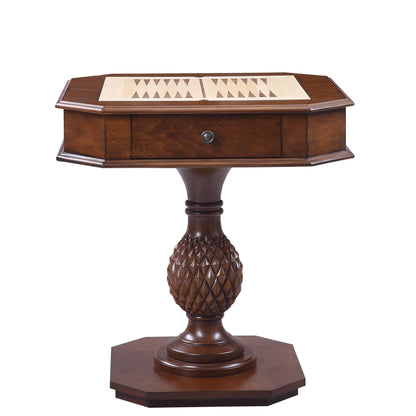 Bishop - Reversible Chess Checker Game Table With Game Tray (Chess Fingures Not Included) - Cherry