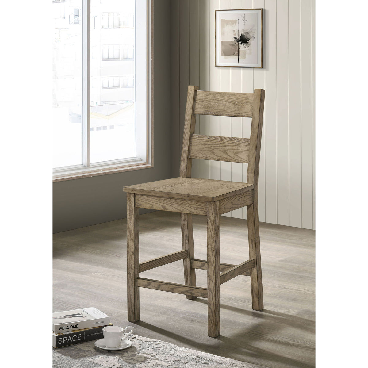 Cressley - Counter Chair (Set of 2) - Light Oak