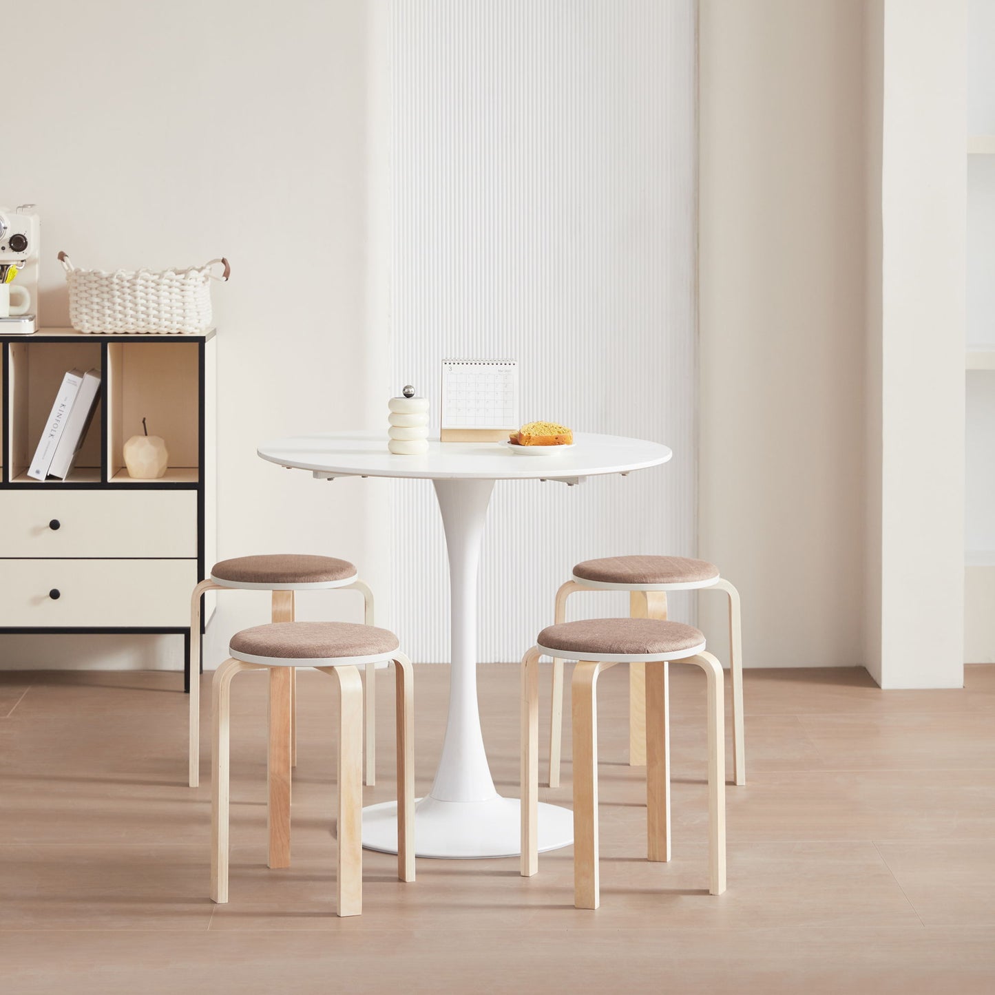 Stackable Round Backless Stools (Set of 4)