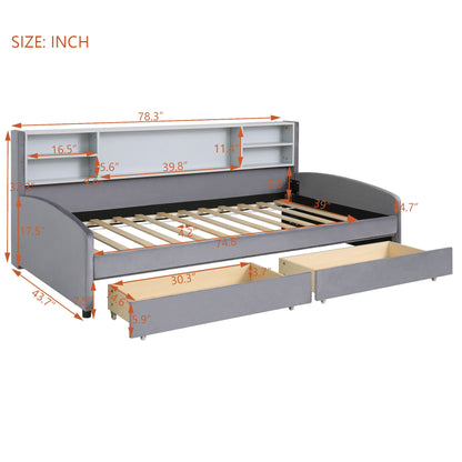 Luxurious Upholstered Platform Bed With Storage Drawers