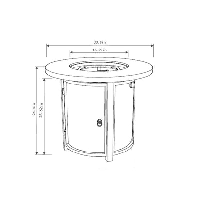 Propane Gas Fire Pit Table, 50000 Btu Round Steel Fire Pit