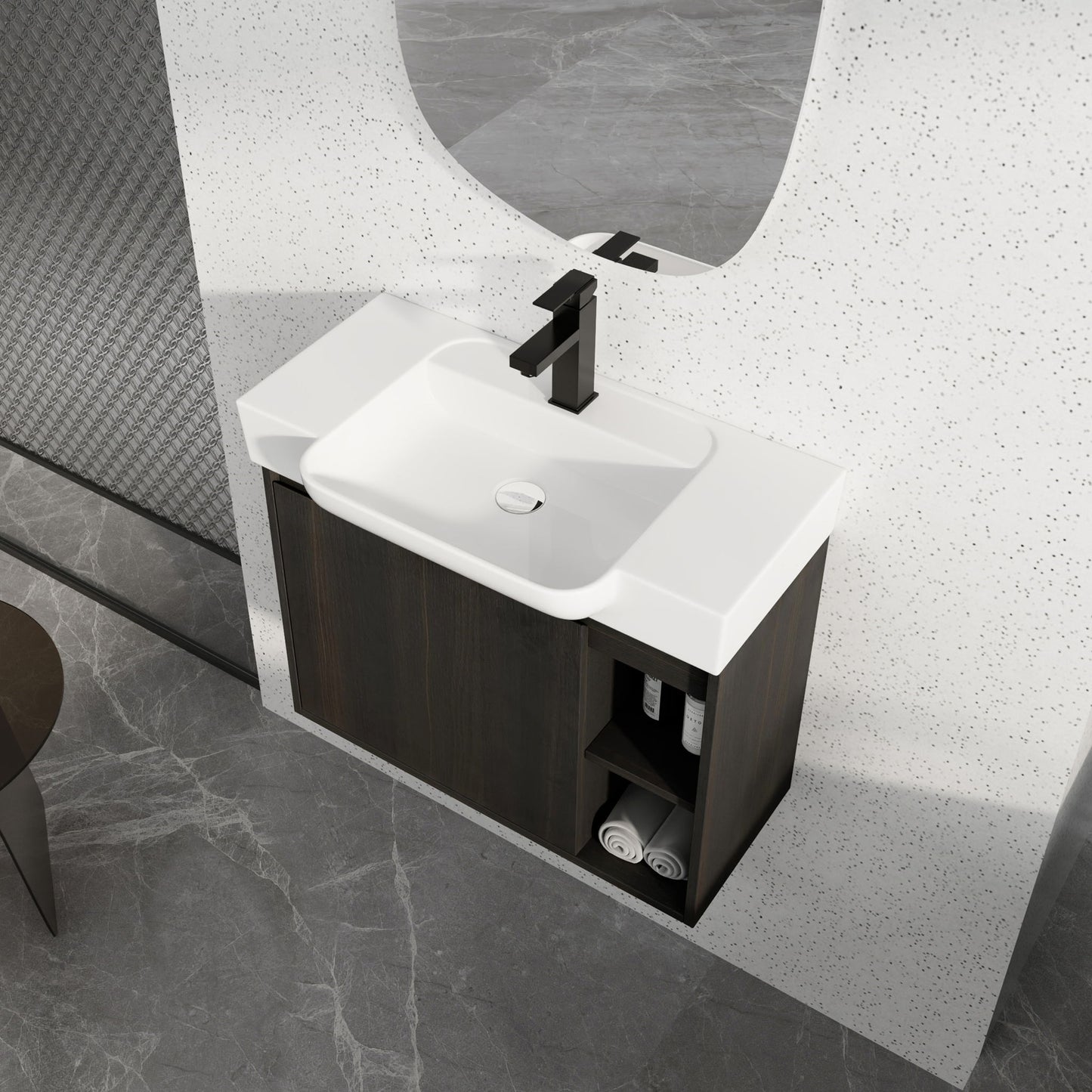 Wall Mounted Bathroom Vanity With Sink, Soft Close Door