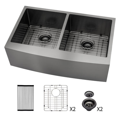 Double Bowl Farmhouse Sink / Stainless Steel Apron Front