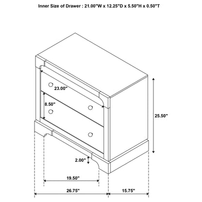 Sundance - 2 Drawer Nightstand - Dark Brown