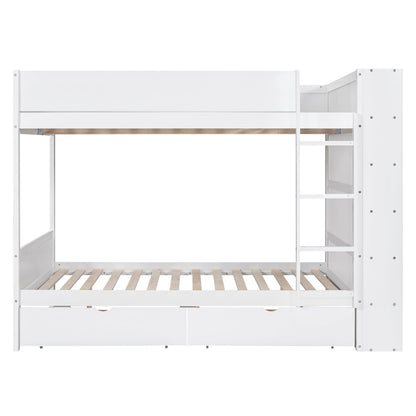 Bunk Bed With 2 Drawers And Multi Layer Cabinet