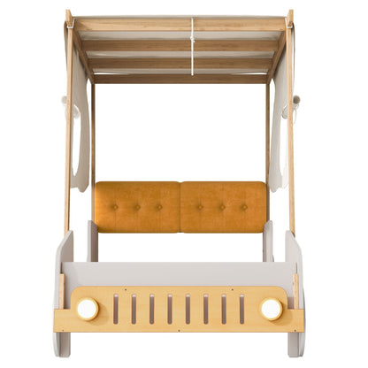 Car Bed With Pillow, Ceiling Cloth And LED