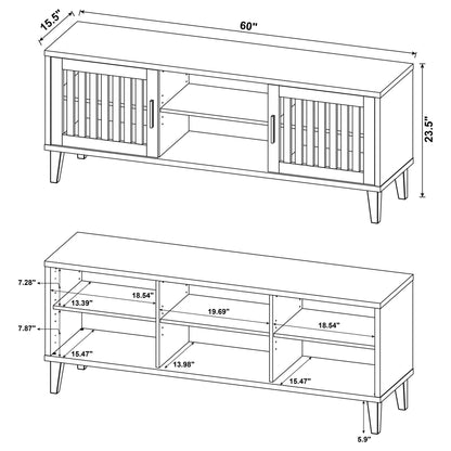 Jenine - 2 Door 60" TV Stand - Brown