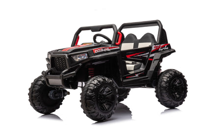 12V7A*1 30W*4 Four-Wheel Drive Seat One Button Start, Forward And Backward, High And Low Speed, Music, Front Light, Power Display, Two Doors Can Open, 2.4G R / C, Seat Belt Four Wheel Absorber