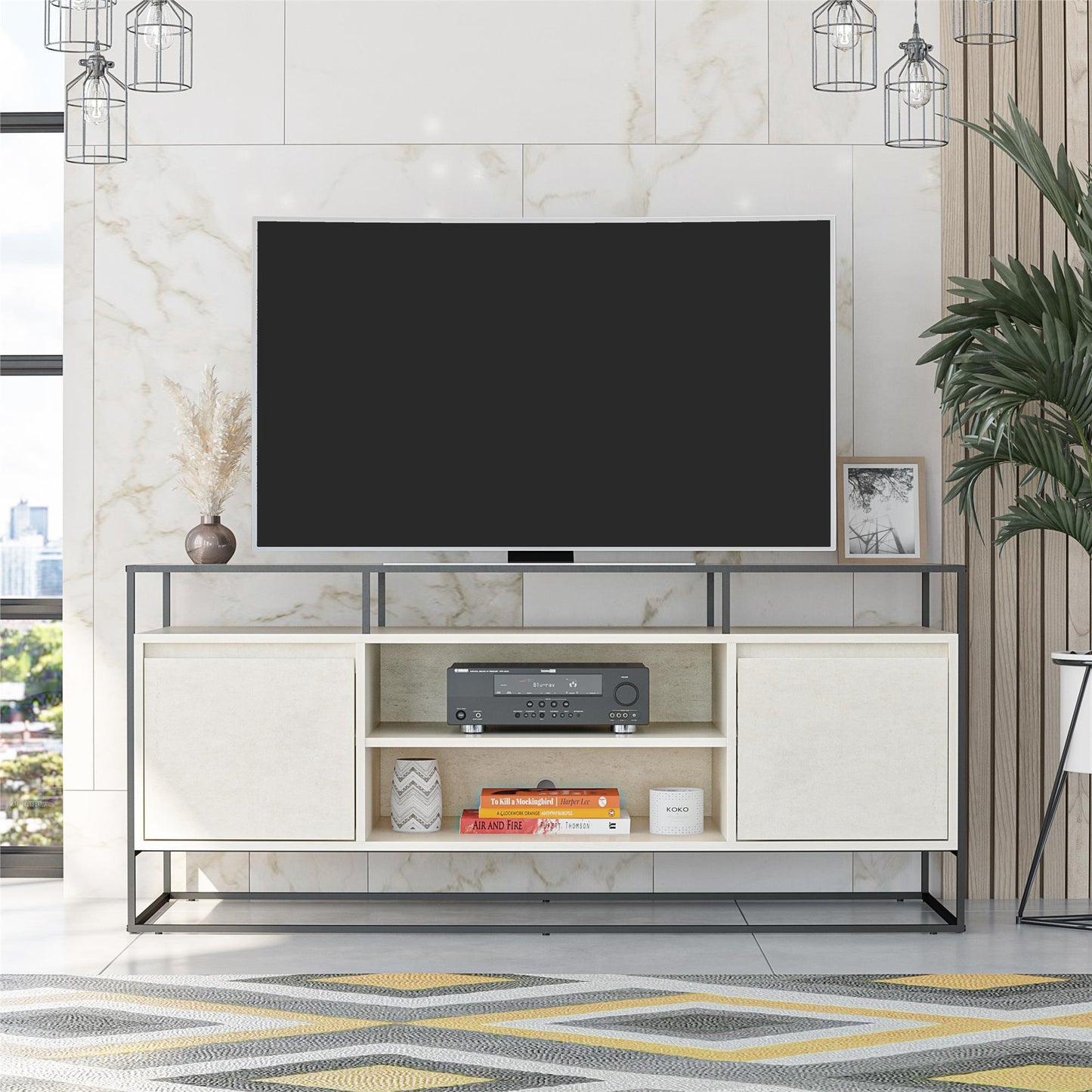 Camley - Media Console TV Stand - White