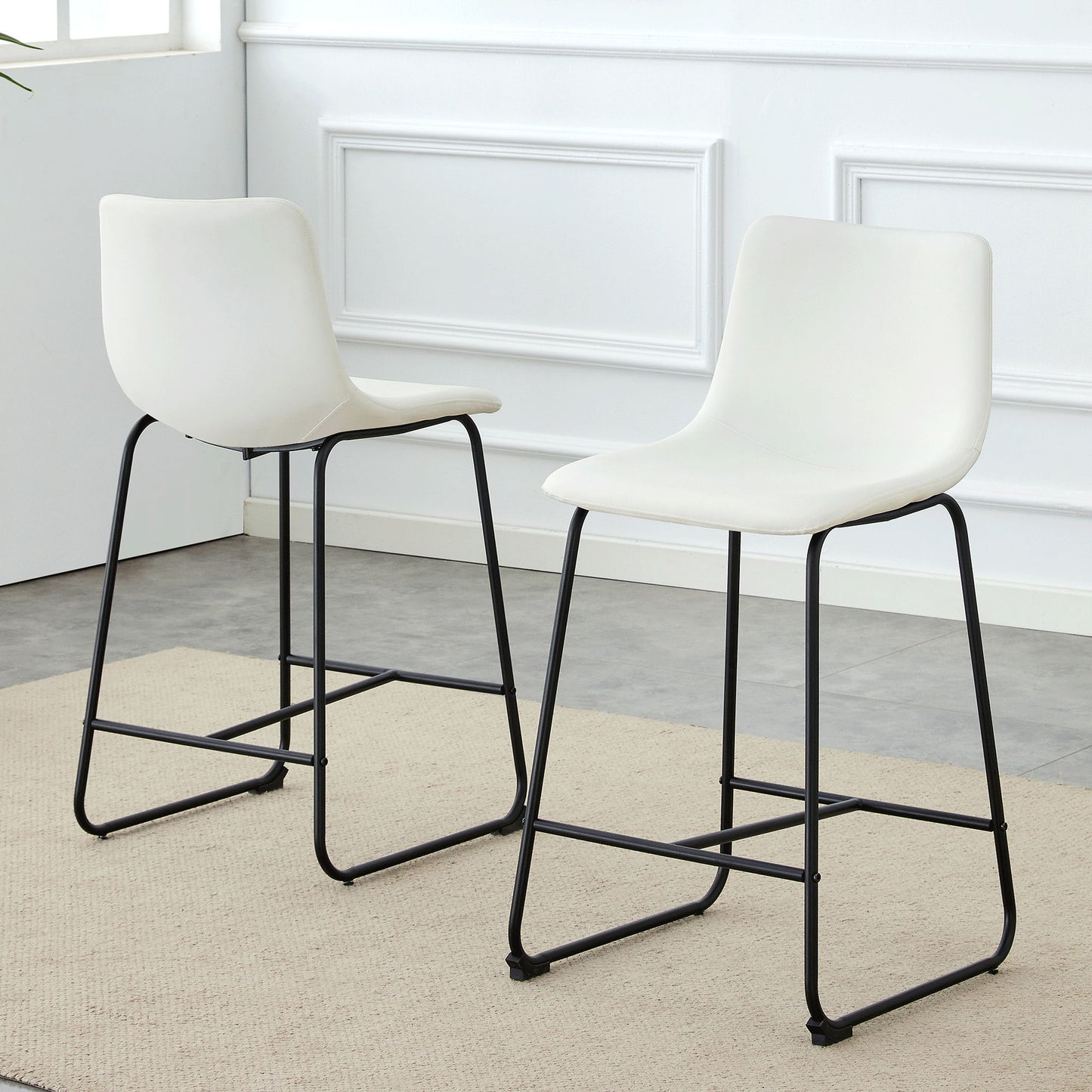 Retro Bar Chairs, Comfortable Stools (Set of 2)