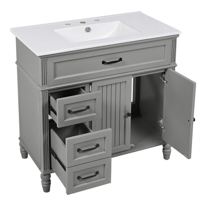 Bathroom Vanity With Sink, Freestanding Cabinet & Drawers