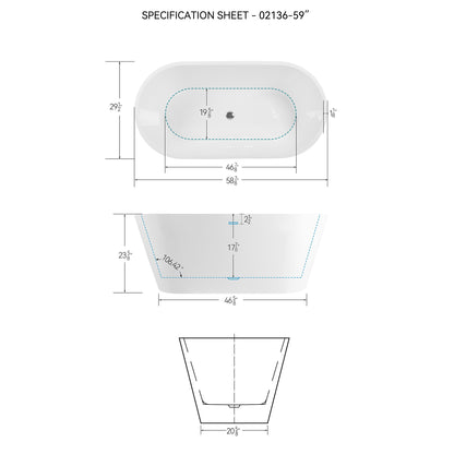 Freestanding Bathtub, Modern & Contemporary Design Soaking Tub With Toe-Tap Drain In Chrome And Classic Slotted Overflow