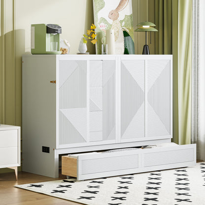 Murphy Bed With Large Drawer, USB Ports And Outlets