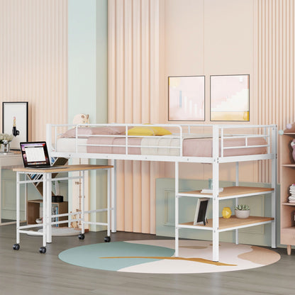 Loft Bed With Desk And Shelves