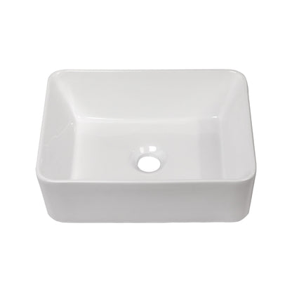 Sleek Ceramic Rectangular Vessel Bathroom Sink