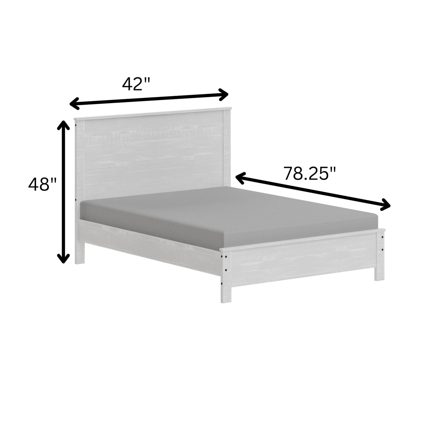 Albany - Bed Frame With Headboard, Heavy Duty Modern Rustic Design