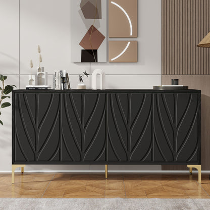 Modern Sideboard Buffet Cabinet With Handleless Press To Open Design With 4 Doors