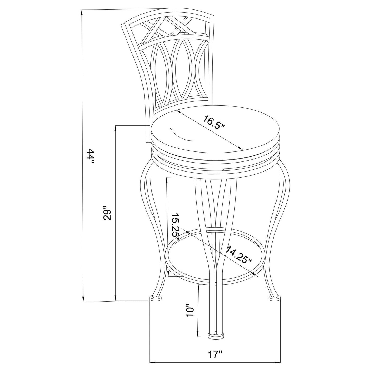 Swivel Stool With Upholstered Seat
