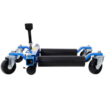 Hydraulic Car Wheel Dolly (Set of 2) With Foot Pedal Lift, 1, 500Lbs Capacity - Black / Blue