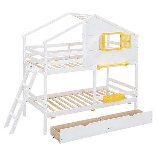 Bunk Bed With Playhouse Roof And Window