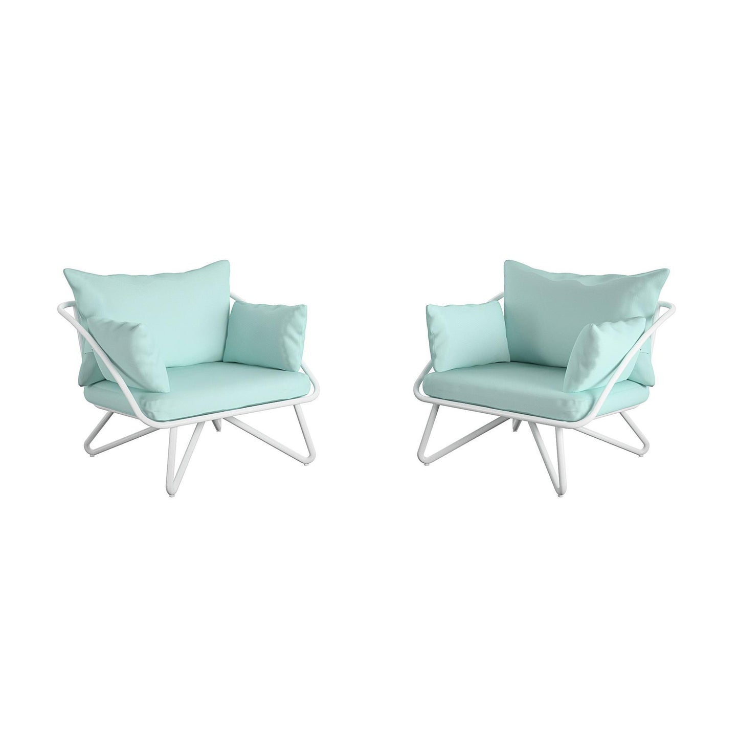 Teddi - Outdoor Lounge Chairs Set (Set of 2) - Aqua