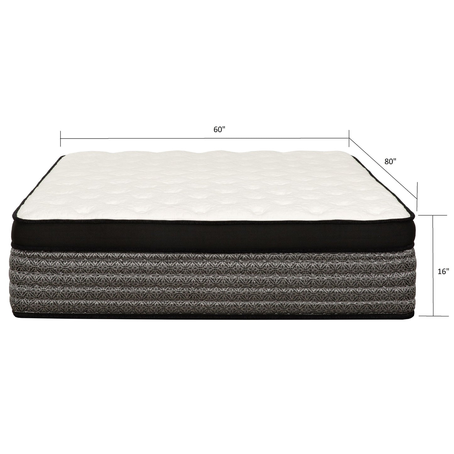 Premium 16" Queen Size Hybrid Mattress In A Box Plush Gel Memory Foam Top With Cooling Technology - Gray / White