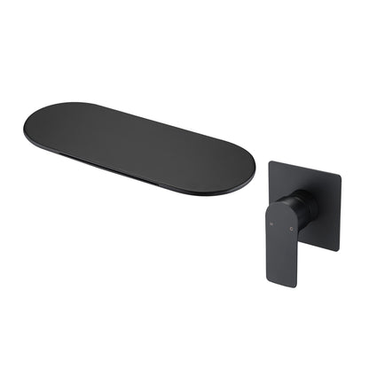 Modern Wall Mount Bathtub Faucet Single Handle With Waterfall Tub Spout And Rough